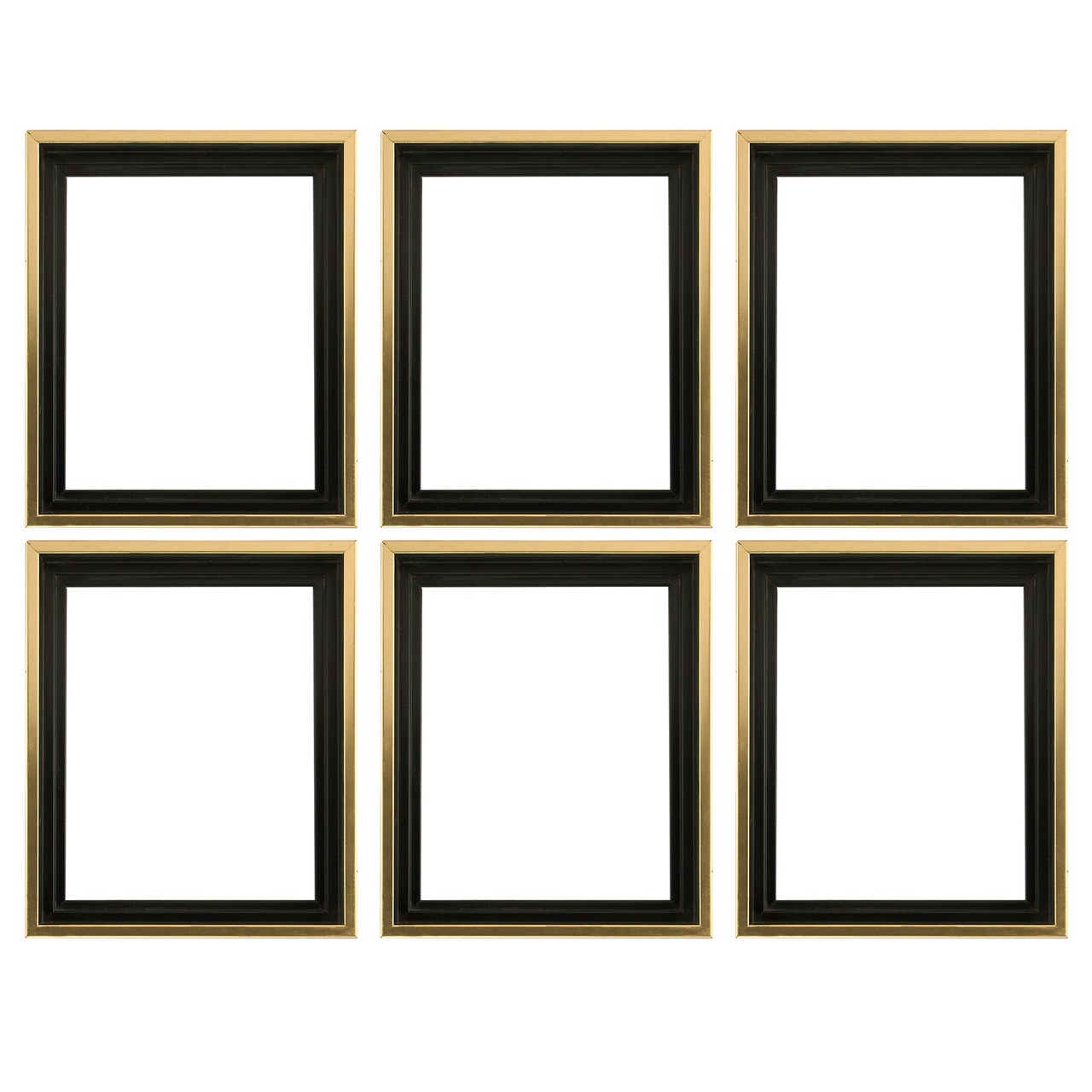 Creative Mark Illusions Floater Canvas Frame, Walnut and Gold, 3/4 in - Pack of 6, Ideal for Galleries, Artists & Professionals, Frames for Canvas Paintings, Complete Hanging Hardware